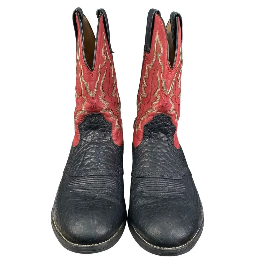 Twisted X Men’s Black Red Leather Cowboy Boot Size US 12 D